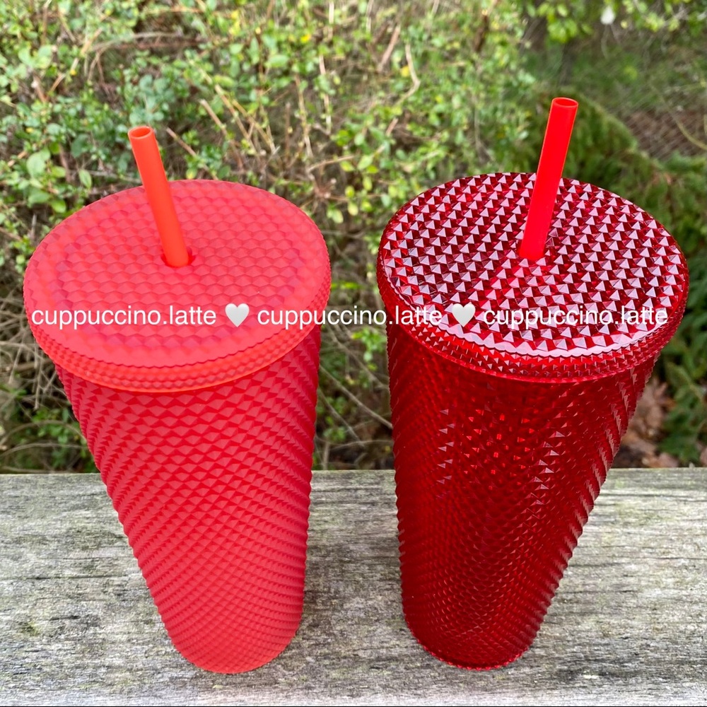 ❤️LAST SET❤️Starbucks US Red Studded Tumbler & China Strawberry Overseas Studded - Picture 3 of 6